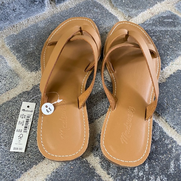 Madewell Leather Camel Boardwalk Sandals Size 6/NWT - Picture 3 of 8